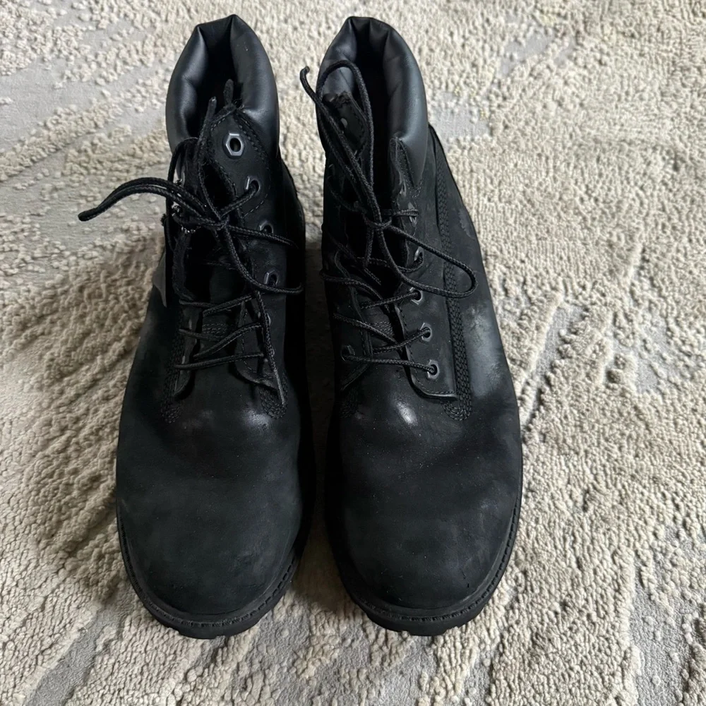 Timberland black boots lace up suede leather Primaloft insulation waterproof 6.5
